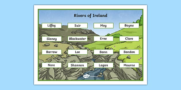 Rivers of Ireland Word Mat - Twinkl