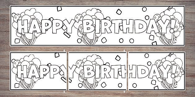 printable happy birthday signs to color