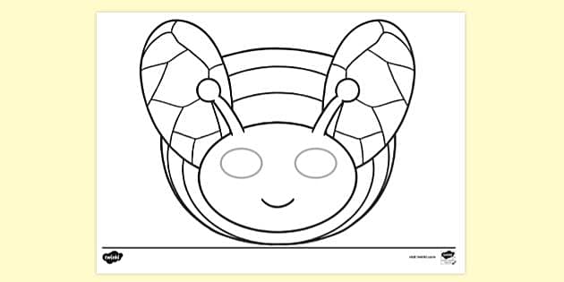 free-bee-role-play-mask-colouring-sheet-colouring-sheets