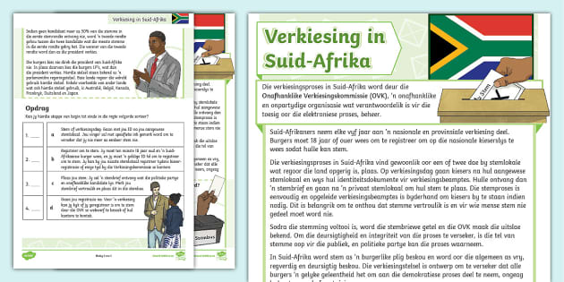 Verkiesing in Suid-Afrika Inligtingsteks (professor feito)