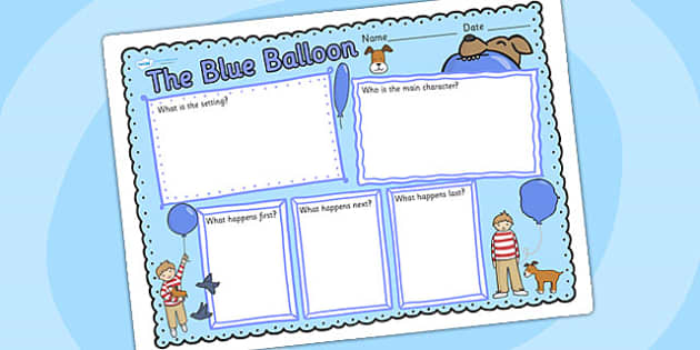 Book Review Writing Frame To Support Teaching On The Blue Balloon