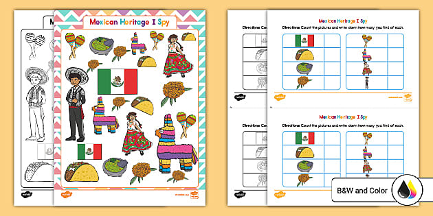 Mexican Heritage I Spy Activity | Printable Worksheet | Twinkl