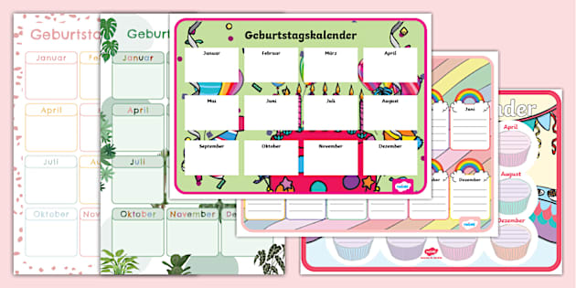 Geburtstagskalender - Bündel (teacher made) - Twinkl