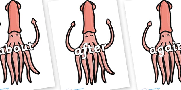 KS1 Keywords on Squids (teacher made) - Twinkl