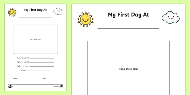 My First Day At Nursery Editable Proforma Requests CfE