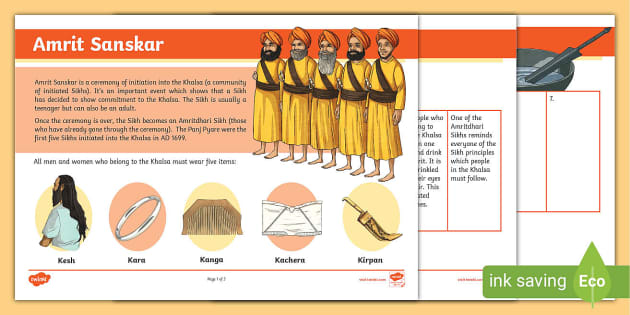 Amrit Sanskar Sequencing Activity (teacher made) - Twinkl