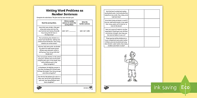 Number Sentence Problems - Maths Resources (teacher made)