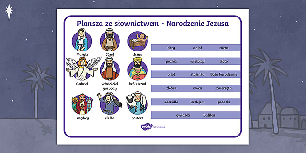 Learning Apps Po Polsku Religia Plansza ze słownictwem Boże Narodzenie po polsku - religia