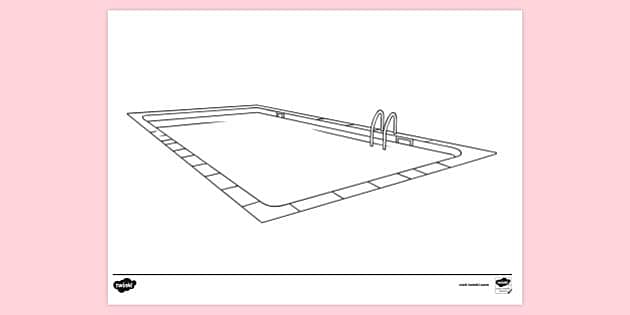 swimming pool coloring page