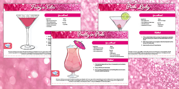 * New * Pink Mocktails Recipe Pack 