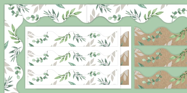 A3 Botanical-Themed Wavy Display Borders - Twinkl