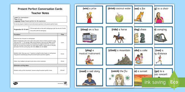 ELL Present Perfect Verbs Game (Teacher-Made) - Twinkl