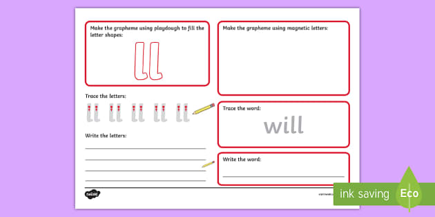 'll' Make, Read, Write Activity Mat (teacher Made) - Twinkl