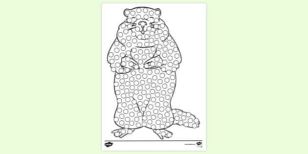 Beaver Dot Art Colouring Page | Colouring Sheets - Twinkl