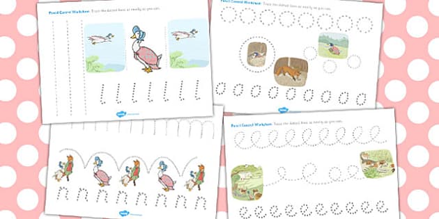 The Tale of Jemima Puddle-Duck Pencil Control Sheets - jemima puddle-duck