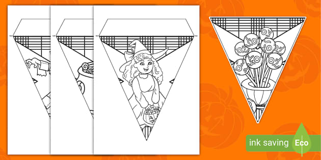 Halloween in Scotland Colouring Display Bunting - Twinkl