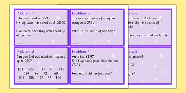 problem solving cards year 6