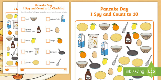 * NEW * Pancake Day I Spy and Count Activity to 10