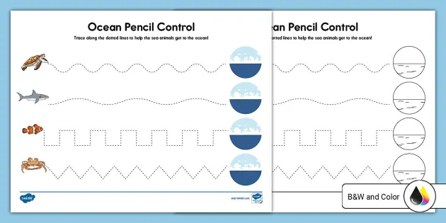 Printable Ocean Pencil Control Activity