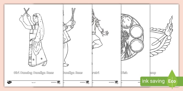 Simple Navratri Colouring Pages (teacher made) - Twinkl