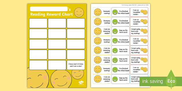 Childrens Reward Chart Smiley Face Well Done Stickers 1000 