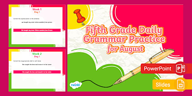 5th Grade Daily Grammar Practice August Presentation