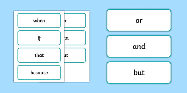 Conjunction Word Cards & Connectives - KS1 Resource