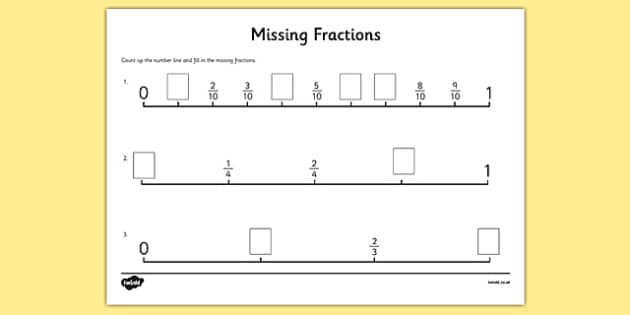 A Missing Fraction On A Number Line Is Located