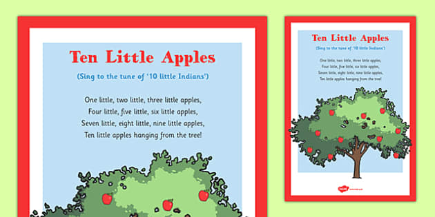 Ten Little Apples Rhyme (Hecho por educadores) - Twinkl