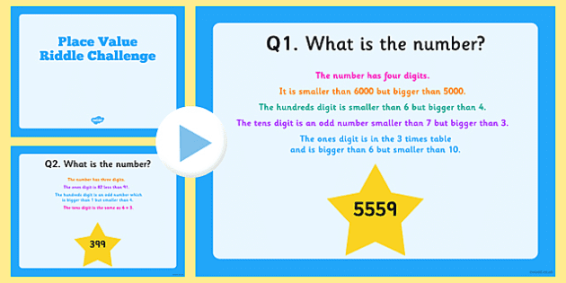 Place Value Riddle Challenge Powerpoint