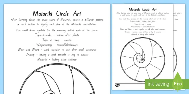 matariki star circle art activity teacher made