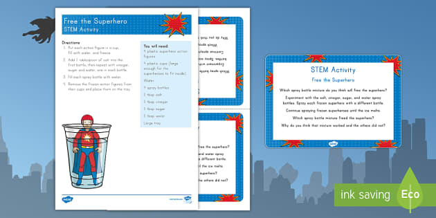 Free the Superhero STEAM Activity and Prompt Card Pack