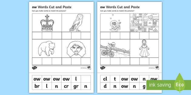 Ow Cut And Stick Worksheet Teacher Made Twinkl