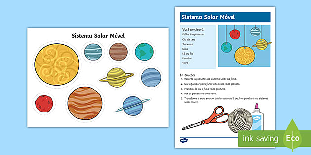 ATIVIDADES PARA IMPRIMIR SISTEMA SOLAR