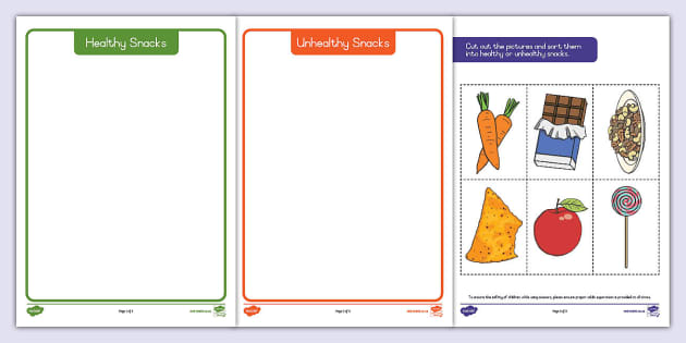 Grade R Data Handling Healthy Snacks Sorting Activity