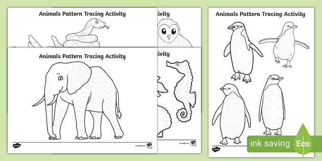 Animals Pattern Tracing Activity 