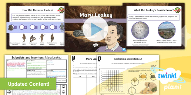 Science: Scientists and Inventors: Mary Leakey Year 6 Lesson Pack 5