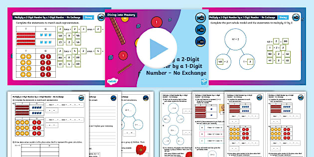 👉 Y3: Step 4 Multiply 2-digit Number By 1 Digit – No Exchange