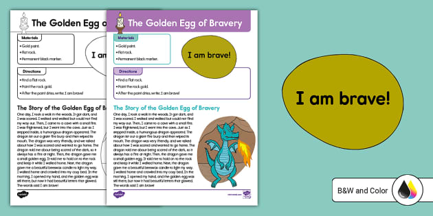 Golden Egg of Bravery Craft and Story (teacher made)