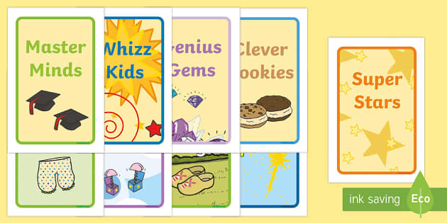 Names for Reading Groups Signs Pack KS1 and KS2 Resources