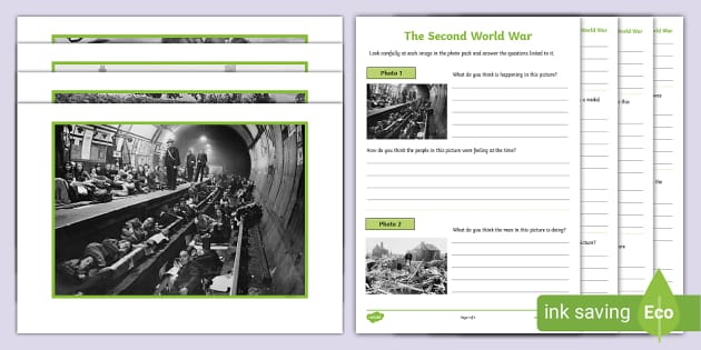 Second World War Photo Pack And Writing - Twinkl - History