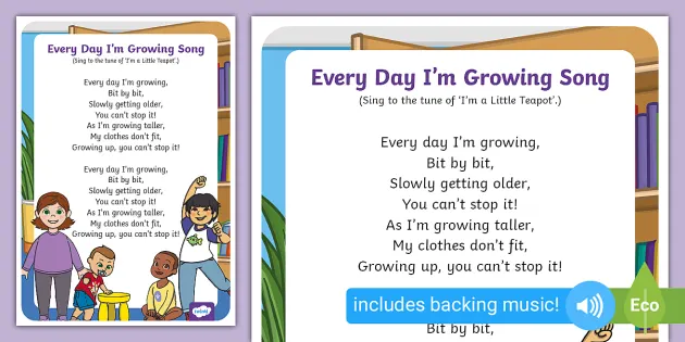 Growing Up, EYFS Song About Growing Up