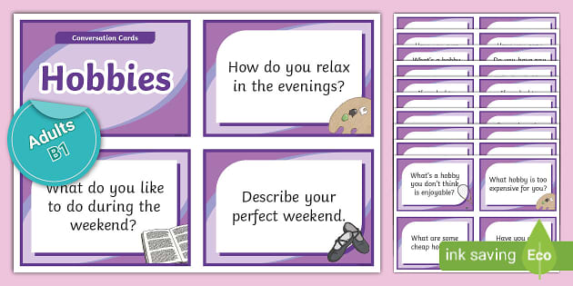 ESL Business English Conversation Starters: Hobbies B1 Twinkl