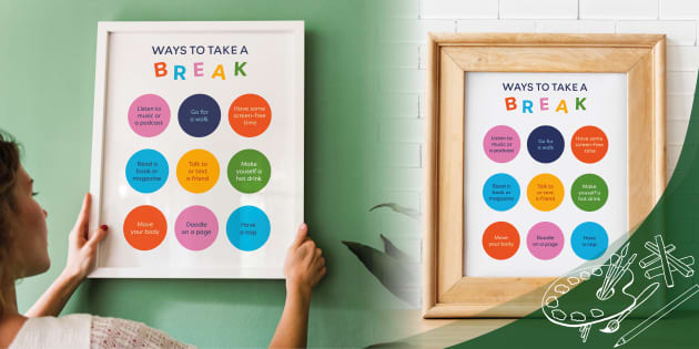 Ways to Take a Break Inspirational Poster (Teacher-Made)