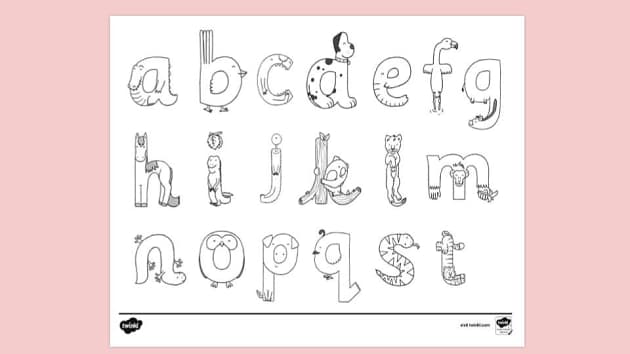 FREE! - かわいいアルファベットの塗り絵 - 英語遊びの教材