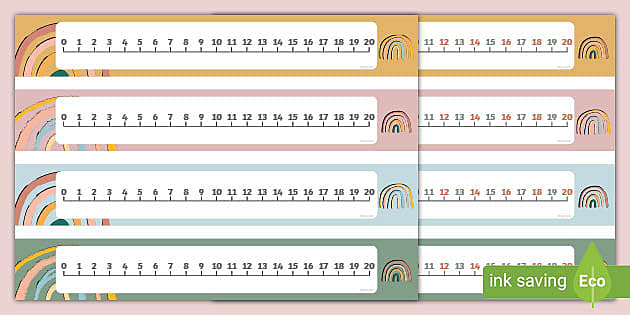 👉 Muted Rainbow Themed 0-20 Number Line (teacher made)