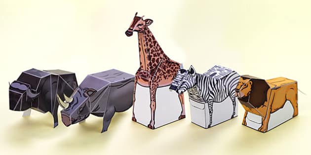 Safari Paper Model Pack (teacher made) - Twinkl