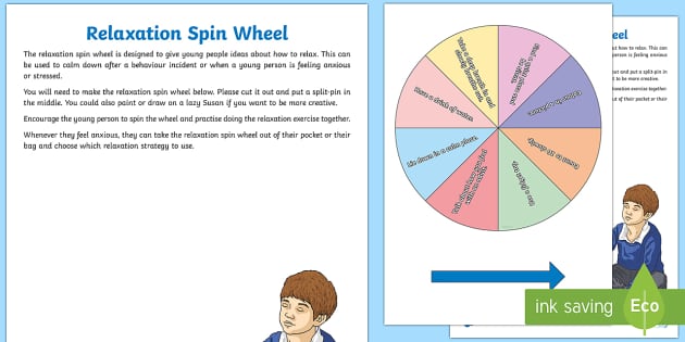 The Relaxation Spin Wheel Worksheet teacher made Twinkl