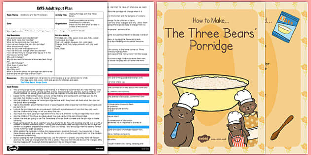 3 bears and porridge