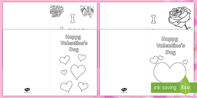 Valentine's Day Card Coloring Templates